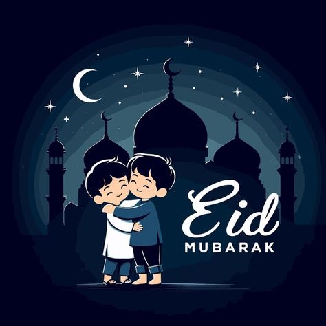 Eid mubarak islamic background with peop... | Premium Vector #Freepik #vector #back-school #eid #eid-mubarak #eid-al-fitr Eid Mubarak Cartoon, Background With People, Eid Al Fitr Mubarak, Eid Al-adha Design, Bewafa Photo, Eid Banner, Bewafa Photo Editing, Eid Mubarak Banner, Eid Background