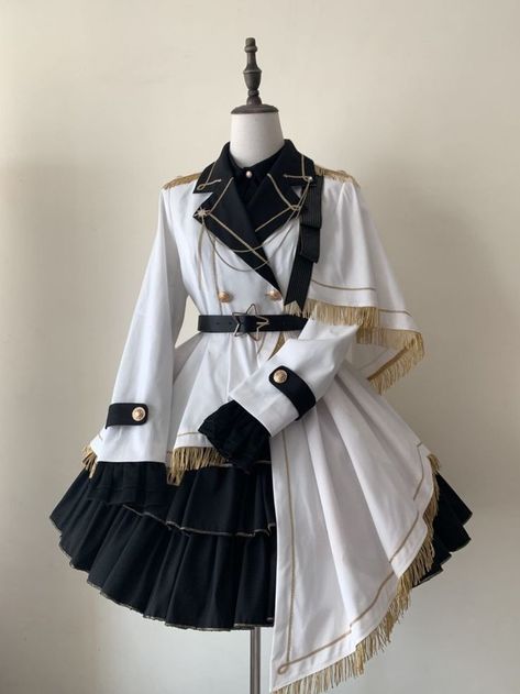 Upcoming 【-Military Lolita Series-】 Preview 

◆ When This Series is Available, It Will Be Listed Here >>> https://lolitawardrobe.com/c/military-lolita-collection_0441 Idee Cosplay, Old Fashion Dresses, Dress Design Sketches, Fashion Design Drawings, Fantasy Dress, Really Cute Outfits, Lolita Dress, Cosplay Outfits, Fancy Outfits