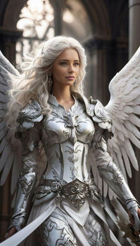 Valkyrie Halloween Costume, Angel Worrier, Angel Warrior Female Goddesses, Valkyrie Goddess, Female Angel Warrior, Dungeons And Dragons Halloween, Halloween Cyberpunk, Angelo Guerriero, Steampunk Star Wars