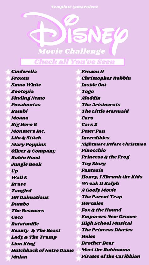 Cartoon To Watch List, Disney Princesses Movies List, Disney Movies To Watch List, Disney Plus Romance Movies, Disney Movie Challenge List, All Disney Princesses Movies List, Disney Marathon Movie, Every Disney Movie List, Series To Watch On Disney +