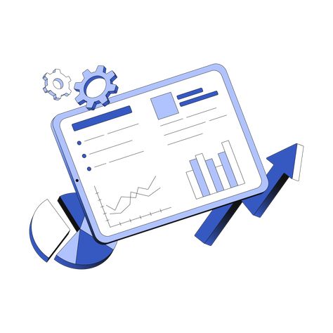 Analytics Illustration, Data Icon, Business Analytics, Analytics Dashboard, Data Visualisation, Tablet Screen, Technology Art, Web Analytics, Isometric Illustration