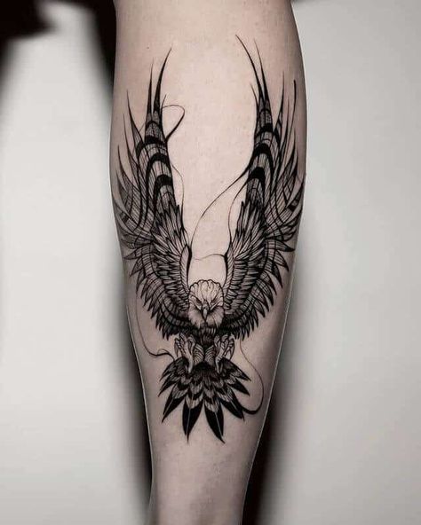 Eagle Tattoo Ideas, Eagle Back Tattoo, Eagle Wing Tattoos, Bald Eagle Tattoos, Adler Tattoo, Traditional Eagle Tattoo, Calf Tattoo Men, Freedom Tattoos, Tattoos Infinity