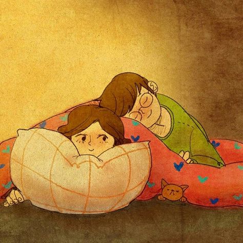 Dormir a tu lado.- Puuung Love Is, Love Cartoon Couple, Illustration Photo, Cartoons Love, Couple Illustration, Cute Love Cartoons, Cute Couple Art, Love Illustration, Couple Cartoon