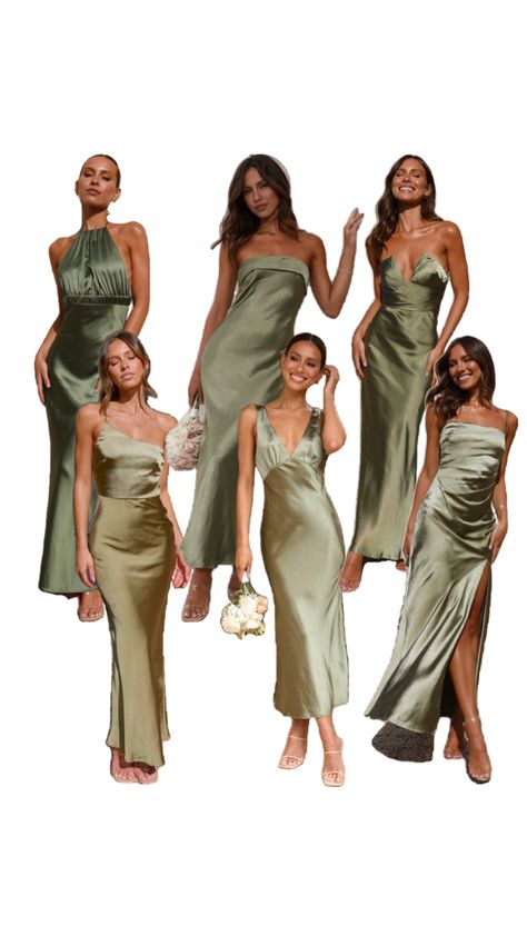All from BillyJ Olive Green Bridesmaid, September Wedding Colors, Olive Bridesmaid Dresses, Olive Green Bridesmaid Dresses, Dark Green Wedding, Bm Dresses, Wedding Parties Colors, Green Wedding Dresses, Sage Green Bridesmaid Dress