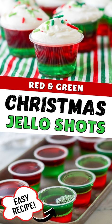 Essen, Christmas Jelly Shots, Margaritas, Christmas Jello Shots Vodka, Red And Green Jello Shots, Jello Shots With Vodka, Shots With Vodka, Alc Drinks, Holiday Jello Shots