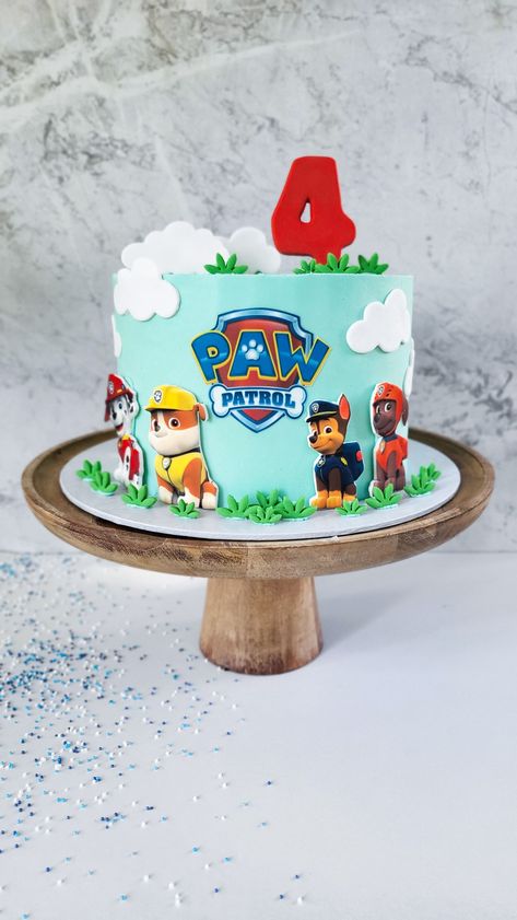 Red Paw Patrol Cake, Number 4 Paw Patrol Cake, Cake Patrol Paw, Pawpatrolcake Boy, Paw Patrol Cake Simple, Patrol Paw Cake, Paw Patrol Cake Easy, Tort Paw Patrol, Paw Patrol Cake Ideas Boys