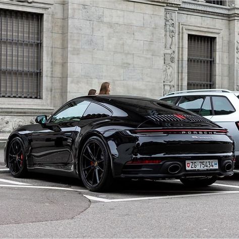 Porsche on Instagram: “🚗 | 992 in all black 😍 📸 | @exotics_of_switzerland @t_schleicher •••••••••• 📱 | Partner with : @the.carsociety 📧 | s.schootstra@outlook.com…” All Black Porsche, All Black Cars, Black Porch, Porsche Black, Porche Car, Cayman Porsche, Carros Porsche, Black Porsche, Black Cars