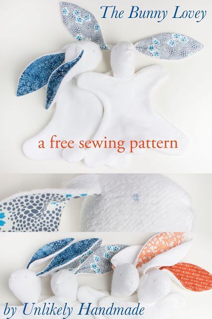 Couture, Lovey Sewing Pattern, Sewing Soft Toys, Bunny Lovey, Lovey Pattern, Free Sewing Pattern, Baby Sewing Patterns, Fabric Toys, Small Sewing Projects