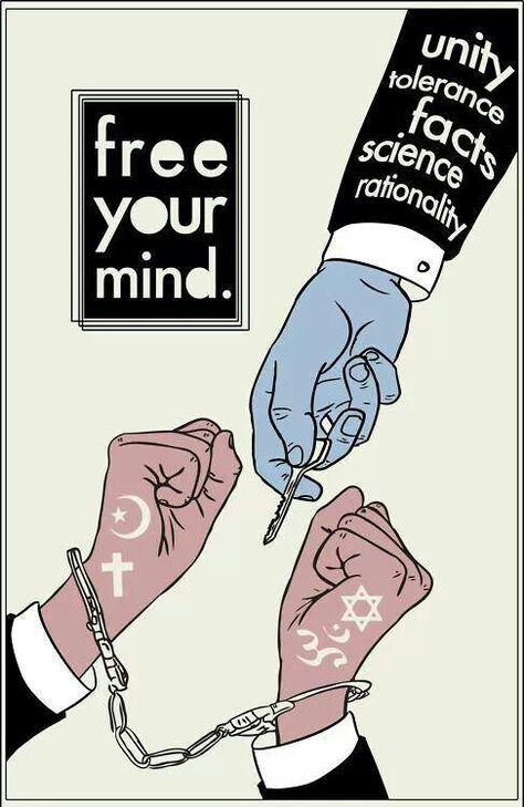 Free your mind from the chains of religion. Humour, Atheist Humor, Atheist Quotes, Anti Religion, Free Your Mind, Free Thinker, World Religions, We Are The World, Science Facts