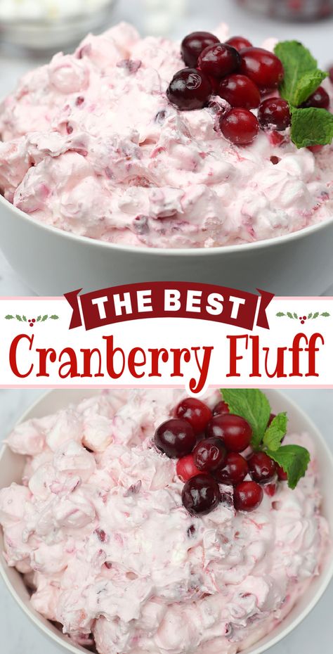 Christmas Salad Recipes, Cranberry Fluff Salad, Thanksgiving Fruit Salad, Cranberry Jello Salad, Cranberry Fluff, Cranberry Salad Recipes, Thanksgiving Fruit, Fluff Salad Recipes, Cranberry Dessert