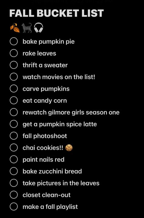 Fall Break Bucket List, Aesthetic Fall Bucket List, Fall Aesthetic Things To Do, Fall To Do, Autumn Things To Do, Fall Bucket List Aesthetic, Fall Things To Do With Friends, Fall Activities Aesthetic, Things To Do During Halloween