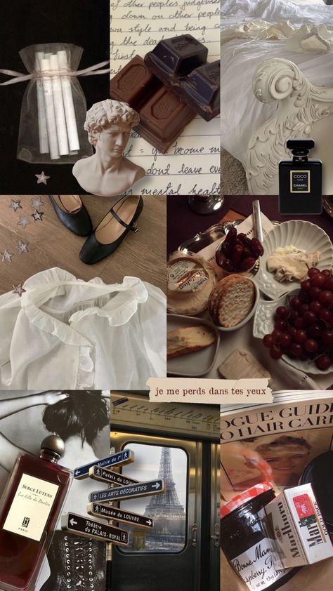 French Theatre Aesthetic, French Aesthetic Moodboard, French Collage Aesthetic, Messy Parisian Aesthetic, French Romantic Aesthetic, Messy Chic Aesthetic, French Girl Wallpaper, French Girl Aesthetic Vintage, Me Core Aesthetic Wallpaper