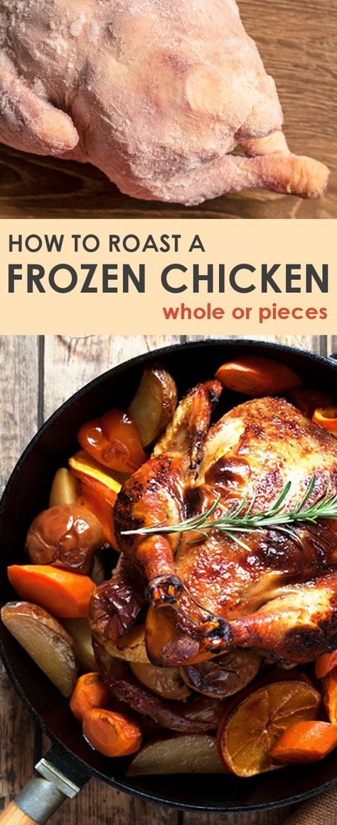 Frozen Chicken In Oven, Whole Chicken In Oven, Baking Frozen Chicken, Whole Chicken Recipes Oven, Chicken In Oven, Frozen Chicken Crockpot, Whole Baked Chicken, Dutch Oven Chicken, Chicken Roaster