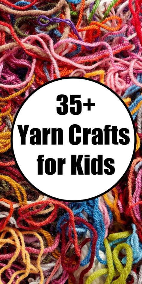 35+ Fun and easy yarn crafts for toddlers to teens. Lacing, winding, wrapping, early sewing, knitting and weaving activities. Outdoor ornaments, indoor ornaments, Christmas ornaments and wall art. Your kids will never be bored again! #HappyHooligans #Easy #Yarn #Crafts #Kids #Toddlers #Preschool #Elementary #Tweens #Teens #YarnCrafts #Lacing #Knitting #Weaving #Activiites #FineMotor #Skills Yarn Stem Activities, Yarn And Paper Crafts, Yarn Preschool Activities, Yarn Activity For Preschool, Kindergarten Yarn Crafts, Yarn Crafts No Crochet, Christmas Crafts With Yarn For Kids, Hobbies With Yarn, Yarn Crafts For Kindergarten