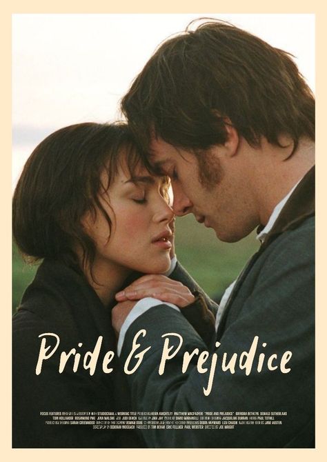 Alternative Minimalist Poster, Romance Movie Poster, Pride & Prejudice Movie, Pride And Prejudice 2005, Film Poster Design, I Love Cinema, Movie Poster Wall, Poster Room, Cinema Posters