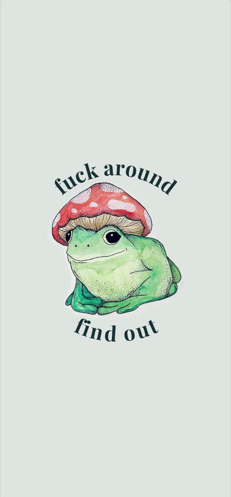 Cute Mushroom Frog Wallpaper, Frog Wallpaper Funny, Mushroom Lockscreen Aesthetic, Quirky Wallpaper Iphone, Snarky Wallpaper, Silly Phone Wallpapers, Wallpaper Backgrounds Frogs, Funny Phone Wallpaper Cute, Goblincore Lockscreen