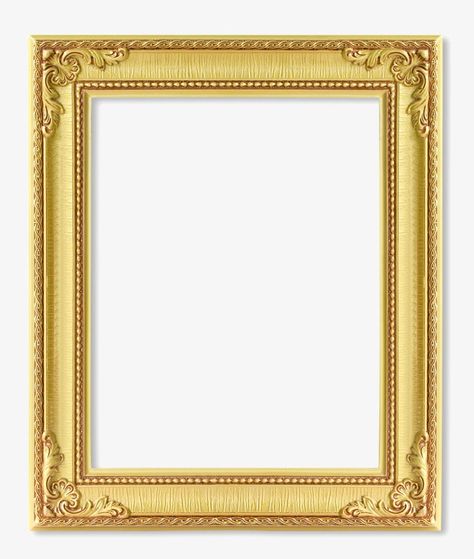 Gold Art Frame, Picture Frame Graphic Design, Gold Frame Drawing, Frame Png Templates, Photo Fream Design, Royal Frame Design, Frame Border Design Png, Royal Picture Frame, Vintage Frame Png