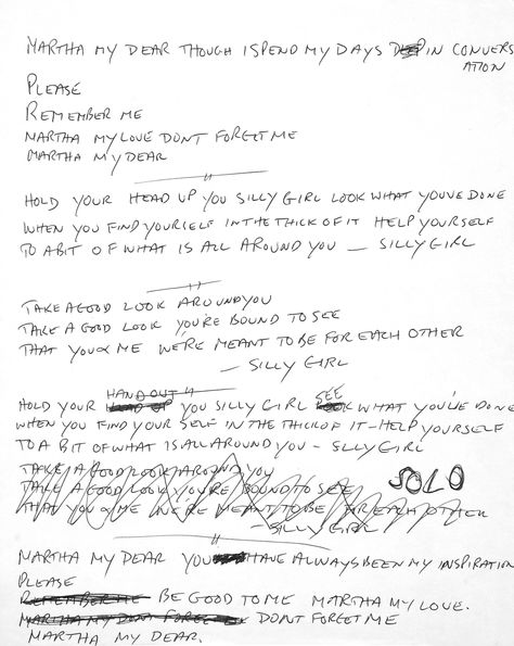 There has been only one person who's sung this song to me.  Wish I could remember his name... Martha My Dear, Beatles Tattoos, Handwritten Lyrics, Beatles Lyrics, Beatles Songs, The Fab Four, Bullet Journal Inspo, Ringo Starr, Real Love