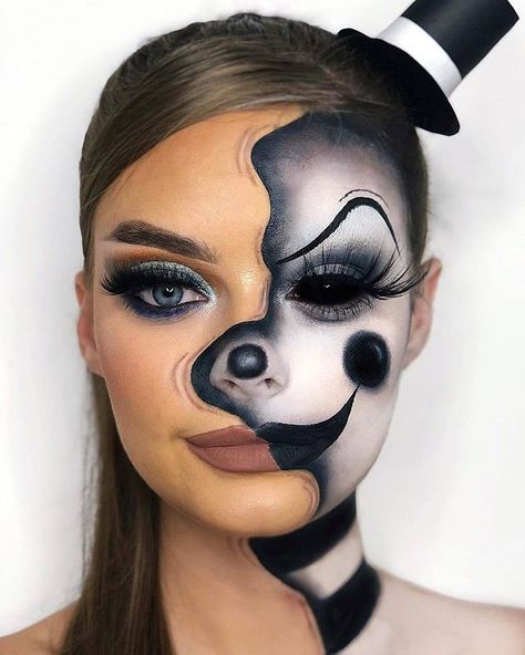 Difficult Eyeshadow Looks, Crazy Halloween Makeup, Halloween Makeup Clown, Kostuum Halloween, Halloweenský Makeup, Holloween Makeup, Creepy Halloween Makeup, Drag Make-up, Cute Halloween Makeup