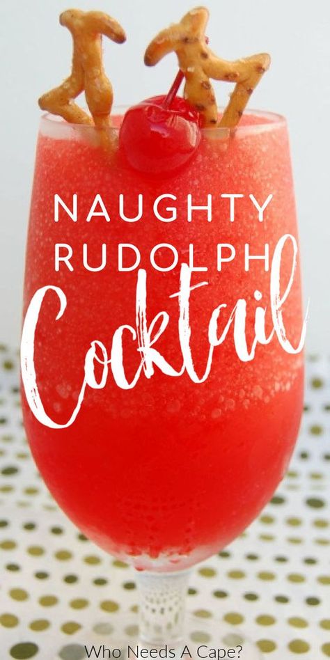 Drinks For Christmas Party, Rudolph Cocktail, Drinks For Christmas, Fun Christmas Drinks, Christmas Themed Drinks, Easy Christmas Drinks, Christmas Cocktails Easy, Xmas Drinks, Holiday Drinks Alcohol