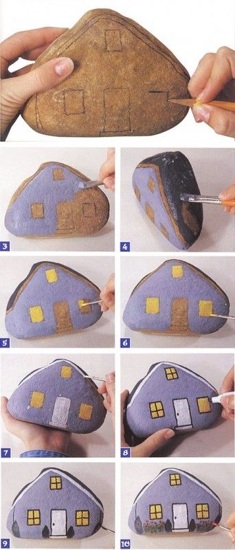 Painted Stepping Stones, Art Pierre, Painted Rocks Craft, Children's Garden, Painted Rocks Diy, Rock Painting Patterns, Rock Painting Ideas Easy, House On The Rock, Paint Rock