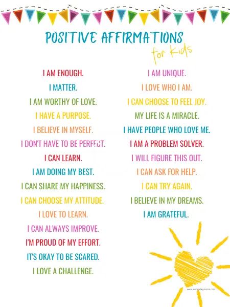 Check out this awesome list of 150 positive affirmations for kids, and download the free positive affirmations for kids printable too! #positiveaffirmationsforkids #positiveaffirmations #positiveaffirmationsforkidsprintable #positiveaffirmationsforboys #positiveaffirmationsdaughters Positive Affirmation For Teachers, 1st Grade Affirmations, Affirmations For The Classroom, Children Affirmations For Kids, Affirmation Words List, Words Of Affirmation For Students, Kids Words Of Affirmation, Affirmations For Kids Before School, Positive Affirmations For Kids Printable