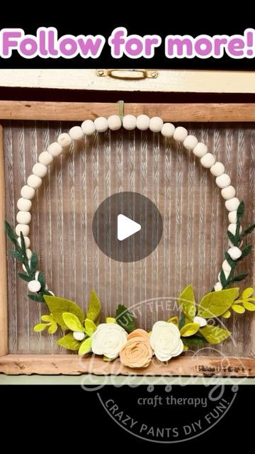 Colette L. Baran on Instagram: "Diy Dollar Tree Boho Craft Kit Redo #easycrafts #springcrafts #dollartreediy #feltflowers" Spring Crafts, Felt Flowers, Wood Bead Wreath, Craft Therapy, Bead Wreath, Diy Dollar Tree, Dollar Tree Crafts, Tree Crafts, Dollar Tree Diy