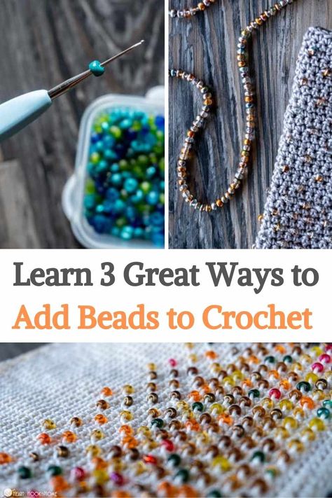 Thinking of adding beads to your next crochet project? There are many ways to add beads to crochet. Today, Ashlea from Heart Hook Home will show you several different methods and why some are preferred over others. Let's learn to weave with beads! Beaded crochet can be a tedious adventure, but it doesn't have to be. How are the accounts stacked (or not?) And in what order? Or do you just add one at a time? Would it be easier to add the accounts after the fact? In fact, whatever produces the... Amigurumi Patterns, Crochet Beaded Patterns, How To Crochet Beads Into Work, Beads Crochet Patterns, Crochet Beading Patterns Free, Add Beads To Crochet, Beads In Crochet, Bead Stitch Crochet Blanket, How To Bead Crochet