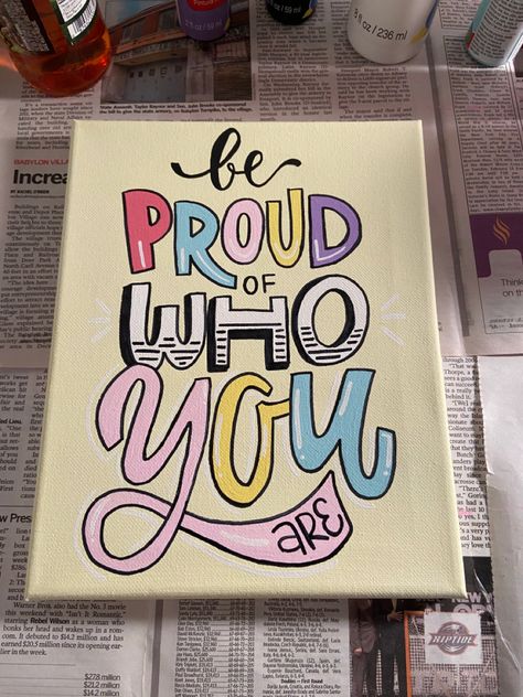 Tela, Word Art Painting Canvases, Simple Painting Ideas With Quotes, Simple Painting Quotes, Classroom Paintings Canvas, Positive Paintings Inspiration, Motivation Quotes Paintings, Canvas Painting Ideas For Office Walls, Painting Ideas Quotes Inspirational