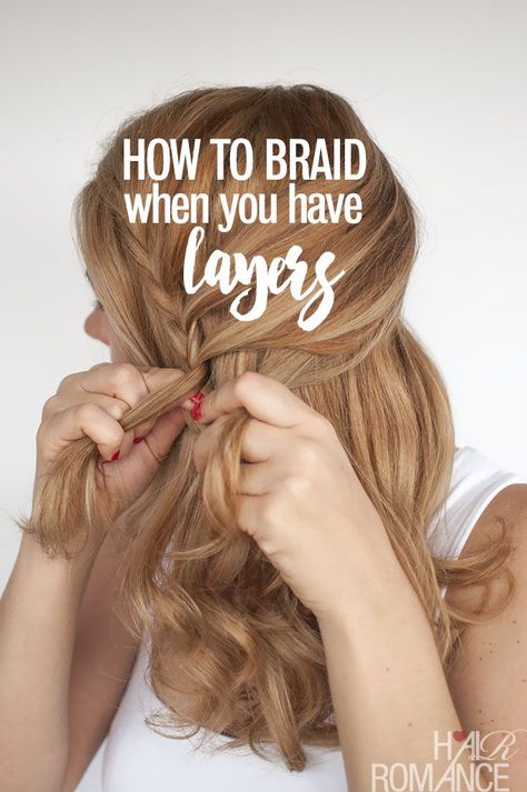 Braids Layers, Curled Layered Hair, Braided Updo For Short Hair, How To Make Braids, Layerd Hair, How To Braid, Hair With Layers, Hair Romance, Medium Layered Hair