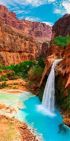 Havasu Falls, Air Terjun, Fotografi Alam Semula Jadi, Beautiful Waterfalls, Alam Semula Jadi, Vacation Spots, Nature Pictures, Wonders Of The World, Places To See