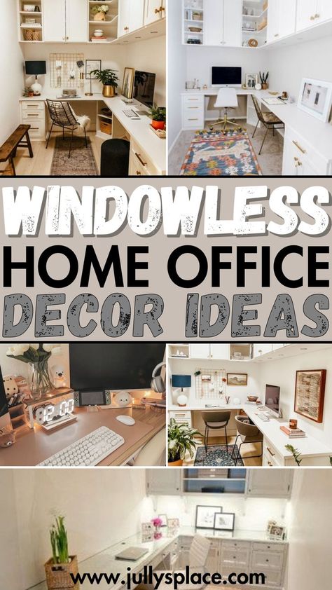 Windowless Home Office Decor Ideas Projects Using Recycled Materials, Office With No Windows, Windowless Office, Diy Decoration Ideas, Home Office Decor Ideas, Office Decor Ideas, Home Goods Decor, Diy Home Decor Projects, How To Decorate