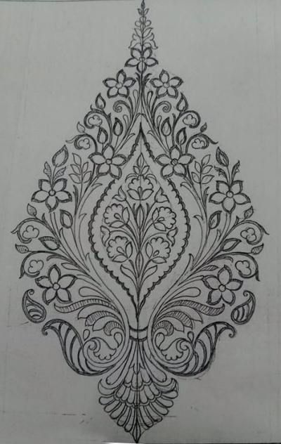 Tattoo Zeichnungen, Flower Drawing Design, Hand Embroidery Patterns Flowers, Border Embroidery Designs, Hand Work Embroidery, Embroidery Neck Designs, Embroidery Motifs, Embroidery Designs Fashion, Handwork Embroidery Design