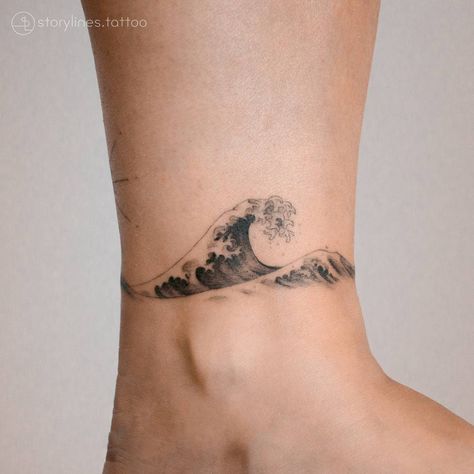 Wave Tattoo Band Arm, Universe Experiencing Itself Tattoo, Wave Symbol Tattoo, Wave Tattoo Arm Band, Tattoo Ocean Waves, Perfectionist Tattoo, Wave Tattoo Men, Ocean Tattoos Sleeve, Ocean Tattoos Sleeve For Women