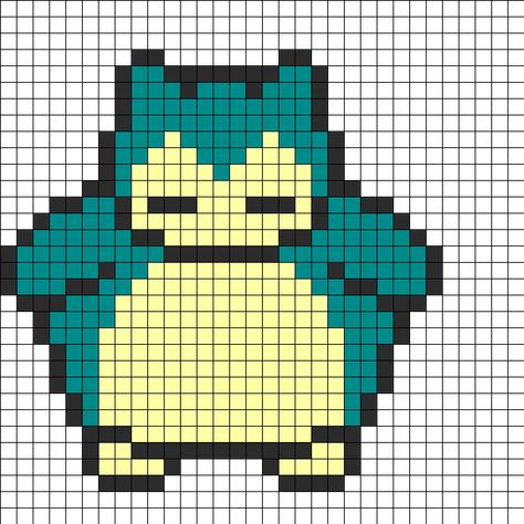 Snorlax Perler, Bulbasaur Perler, Pokemon Pixel Art, Pixel Pokemon, Pokemon Bead, Pixel Art Pokemon, Perler Bead Pattern, Easy Pixel Art, Pixel Arts