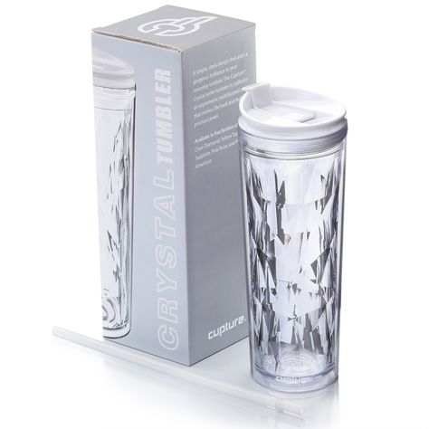 A simple, sleek design that adds a gorgeous brilliance to your everyday tumbler. The Cupture® Crystal series tumbler is crafted in an asymmetric multifaceted cut that mimics the look and feel of a precious jewel. Matching Clear Diamond color straw to complete sleek look. Cold Drinks, Black Dessert, Cute Water Bottles, Coffee Accessories, Cute Kitchen, Precious Jewels, Cute Cups, Tumbler Cups, Amethyst Crystal