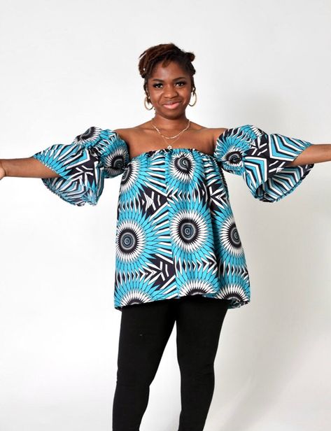 African Crop, Ankara top, African clothing for women, African fashion, Ethnic top, Detachable sleeves top, Ankara Crop top.  The top on the model is already made and ready to wear. Size: S-M only Model wears a Medium (with a bust size of 34 inches) and is 5.0 feet tall. For custom orders, to ensure a perfect fit please provide your waist, bust, and length measurements in the note to seller option. Kindly indicate the fabric No. of your choice in the note to seller option. At your request, a bett Maternity Ankara Tops, Ankara Off Shoulder Top, African Fashion For Women, Women African Fashion, African Maternity, Ankara Crop Top, Cocktail Outfits, African Clothing For Women, Ankara Top