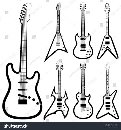 Croquis, Guitar Outline, Concert Design, Guitar Illustration, Guitar Vector, Guitar Drawing, Dibujo Simple, Cool Car Drawings, Gibson Guitar