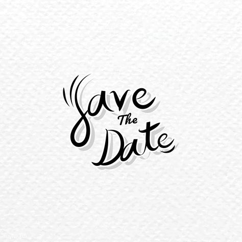 Save the date design vector | free image by rawpixel.com Save The Date Fonts Calligraphy, Save The Date Event Design, Save The Date Handmade, Event Invitation Card, Save The Date Fonts, Cool Black Wallpaper, Date Design, Wedding Font, Save The Date Designs