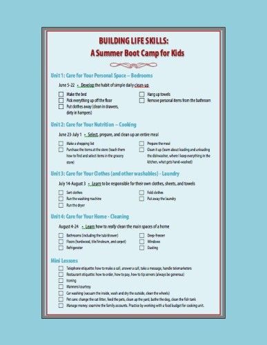 life skills boot camp printable Boot Camp For Kids, Kids Life Skills, Life Skills For Children, Summer With Kids, Life Skills Kids, Camping With Teens, Life Skills Lessons, Pinterest Life, Social Skills Activities