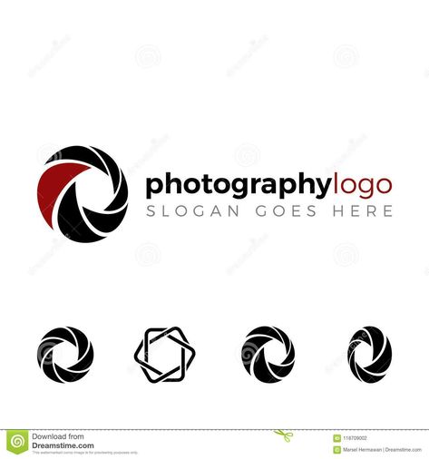 Illustration about Shutter logo sets for photography company with 4 more options for the logo. Illustration of clean, logo, brand - 118709002 Logos, Shutter Logo Design, 360 Logo, Clean Logo, House Logo Design, Camera Shutter, Branding Inspo, House Logo, Photography Company