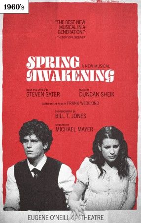 Musical Posters Aesthetic Broadway, Vintage Broadway Posters, Spring Awakening Poster, Broadway Musicals Posters, Duncan Sheik, Broadway Poster, Broadway Playbills, Movie Marquee, Eugene O'neill