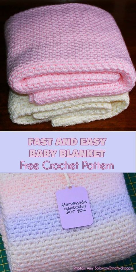 Crocheted Baby Blankets, Baby Blanket Free Pattern, Crochet Baby Blanket Beginner, Crochet Baby Blanket Free Pattern, Easy Baby Blanket, Confection Au Crochet, Easy Crochet Baby Blanket, Crochet For Beginners Blanket, Easy Crochet Blanket