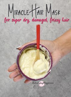 Best Diy Hair Mask, Hair Masks For Dry Damaged Hair, Damaged Curly Hair, Damaged Hair Diy, Overnight Hair Mask, Diy Hair Mask Damaged, Homemade Hair Treatments, Hair Mask Recipe, Deep Conditioning Hair Mask