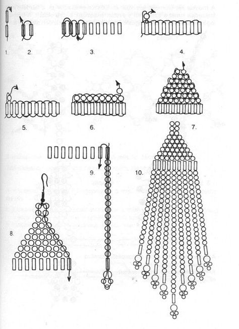 Sulam Manik, Corak Sulaman, Anting Manik, Seed Bead Jewelry Patterns, Pola Manik, Beaded Jewelry Earrings, Kraf Diy, Beaded Earrings Tutorials, Beaded Earrings Diy