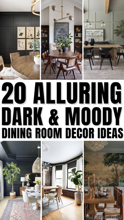 20 Alluring Dark and Moody Dining Room Decor Ideas Green Dining Room Walls, Moody Dining Room, Dining Room Wall Color, Dining Room Design Luxury, Dark Dining Room, Dining Room Victorian, Brown Dining Room, Boho Dining Room, Green Dining Room