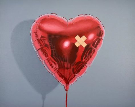 Peter Slade - Paintings for Sale | Artfinder Balloon Acrylic Painting, Sorry Sticker, Balloon Tattoo, Valentines Weekend, Art Angel, Iconic Wallpaper, Art Theme, Heart Balloons, Color Pencil Art