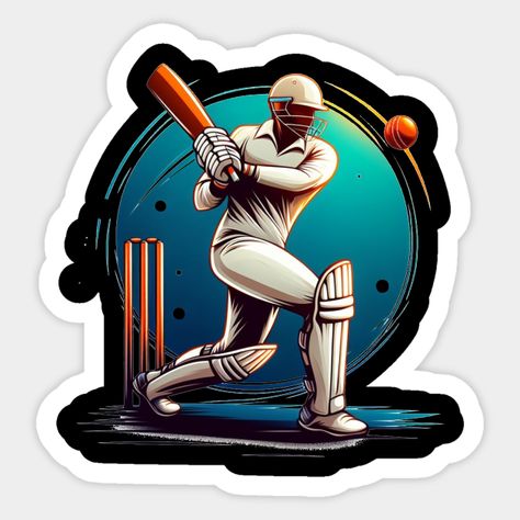 this is a design on the topic cricket (The batsman) with a perfect short. -- Choose from our vast selection of stickers to match with your favorite design to make the perfect customized sticker/decal. Perfect to put on water bottles, laptops, hard hats, and car windows. Everything from favorite TV show stickers to funny stickers. For men, women, boys, and girls. Instagram Highlight Covers Cricket, Cricket Bat Sticker Design, Logo Cricket, Cricket Stickers, Cricket Theme Cake, Box Cricket, Cricket Logo Design, Animations Cartoon, Cute Animations Cartoon