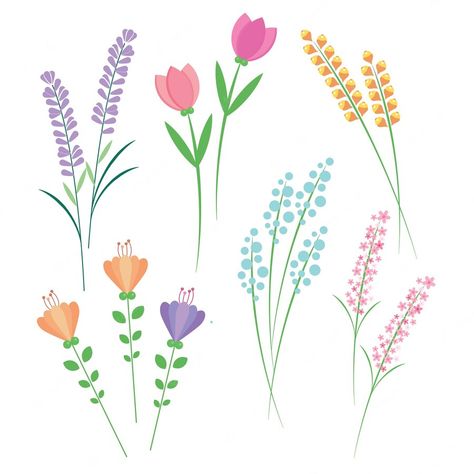 Simple Flower Drawing, Easy Flower Drawings, Long Stem Flowers, Doodle Art Flowers, Easy Flower Painting, Simple Flower Design, Geometric Shapes Art, 그림 낙서, Print Design Art