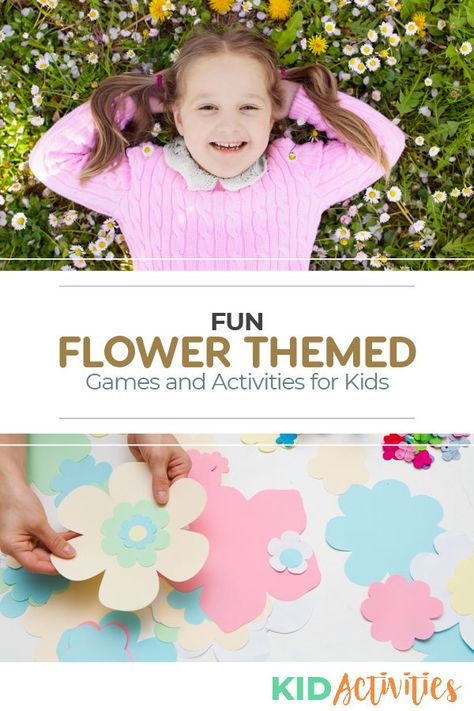 Nature, Pin The Petal On The Flower Game, Flower Games Party, Flower Games For Kids, Flower Party Games, Writing Ideas For Kids, Activity Ideas For Kids, Spring Lessons, Spring Birthday Party